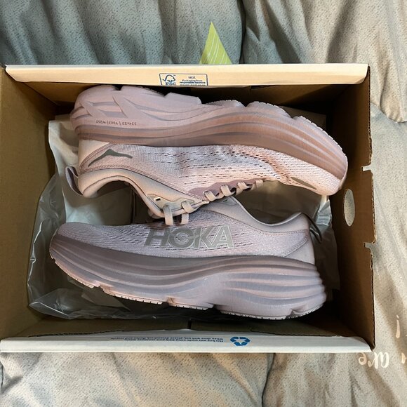 Hokas Bondi 8 Light Purple Running Shoes - Picture 4 of 7
